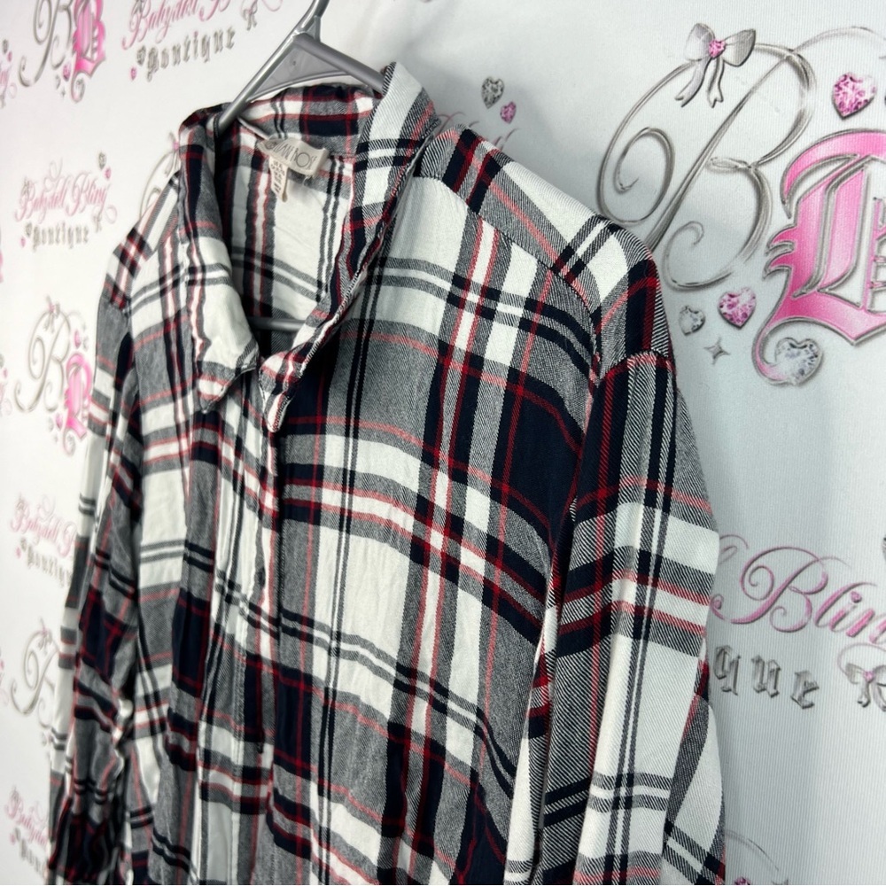 Eliane rose dress or long top plaid Chic Plaid Button-Down Shirt for Women - Picture 5 of 15